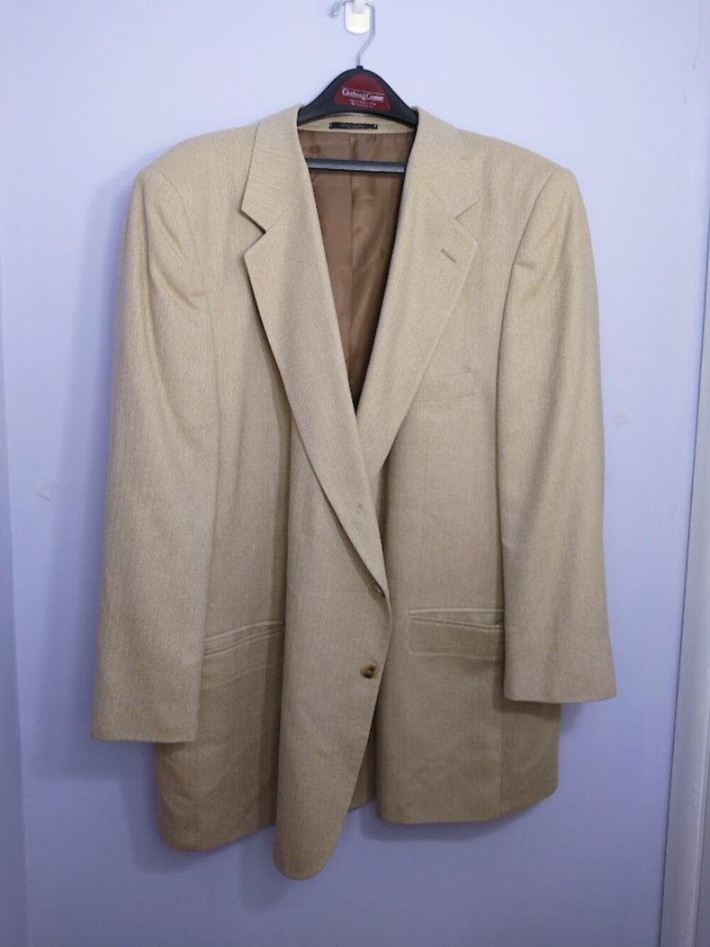 Petrocelli Men's 54R Sportcoat Jacket Silk & Wool Blend Beige Tan Lined FLAWS